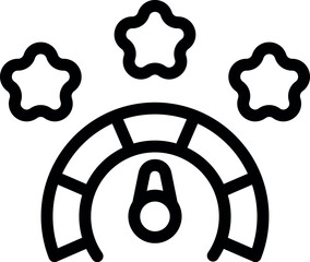 Poster - Speedometer is increasing performance with three stars rating system for customer satisfaction survey