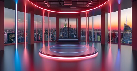 Poster - Chat Set 2-3. 3D Rendering. This is a high resolution background that you can use in your virtual studios.