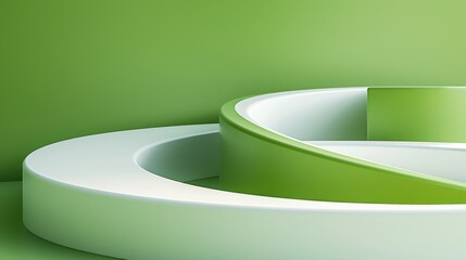 Poster - Studio. Perfect backdrop for green screen chromakey productions. Green wall, white background, white wall. 3d.