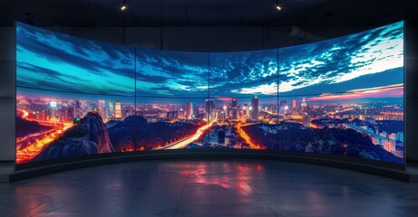 Poster - Backdrop for industrial TV shows with an empty screen. Perfect for virtual tracking systems. (3D rendering)
