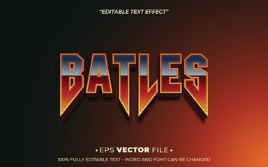 Poster - batles game 3d text effect modern and simple