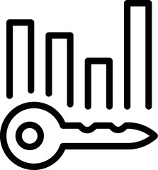 Poster - Key is lying in front of a growing statistics chart, symbolizing the key to business success
