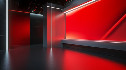 Poster - The perfect backdrop for green screen or chroma key videos or photos. Breaking news. 3D rendering. The perfect backdrop for news production.