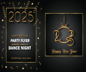 Wall Mural - 2025 Happy New Year background for your seasonal invitations, festive posters, greetings cards.