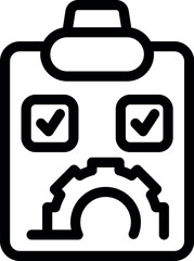 Poster - Simple clipboard icon representing project management with checkmarks and a gear for successful planning