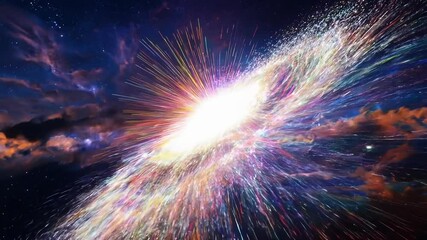 Wall Mural - cosmic explosion of colors in starry night sky
