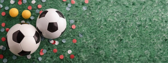 Canvas Print - Soccer Ball on Green Field