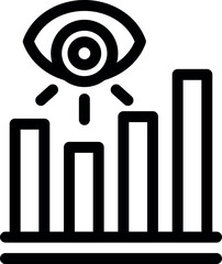 Aufkleber - simple lineart icon of an eye looking at a bar chart, representing market analysis
