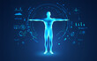 © Jackie Niam - concept of medical healthcare technology, graphic of human body with analysis interface