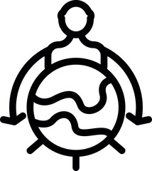 Poster - Businessman controlling world economy with arrows pointing downwards, symbolizing recession and economic downturn