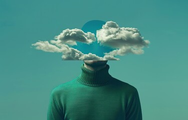 man with a cloud for a head