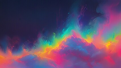 Poster - abstract background with rainbow