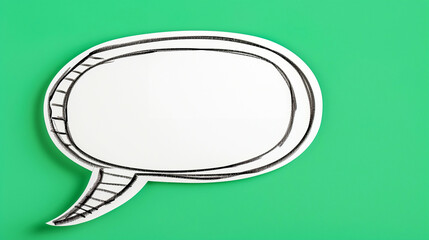 Poster - Speech bubble outline on a solid background. Blank speech bubble for communication and expression. Creative design element for conversations