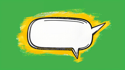 Poster - Speech Bubble Graphic Design with Bold Colors. Creative Speech Bubble Illustration on Bright Green Background. Engaging Design Element for Communication