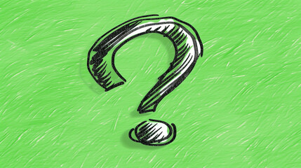 Poster - Question Mark Graphic Design. Creative Question Mark on a Green Background Artistic and Stylish Elements. Unique Design Concept for Various Applications
