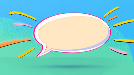 Poster - Speech Bubble Graphic Design with Colorful Accents. Creative Speech Bubble Illustration in Vibrant Colors and Modern Style. Engaging Visual for Communication and Expression