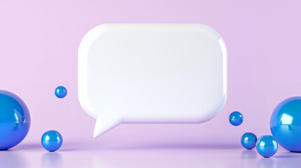 Wall Mural - speech bubble in graphic design style. bright and modern 3d illustration featuring speech bubble wit
