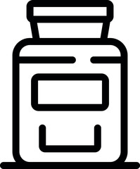 Sticker - Simple line icon representing a container for protein powder or other bodybuilding supplements