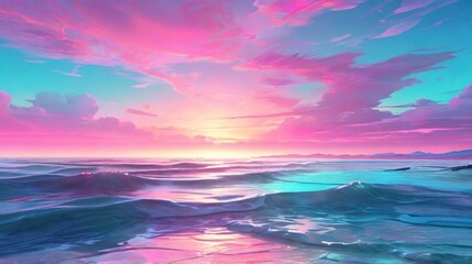 Wall Mural - sunset over the ocean