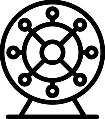 Poster - Simple icon of a hamster wheel, representing pet care and exercise for small animals