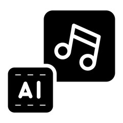 Sticker - ai music song glyph icon