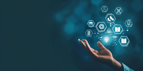 Poster - Exploring futuristic trends and global solutions in business technology through innovative concepts in the digital interface realm. Focus on technology and communication in the digital era