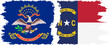 © gladder - North Carolina and North Dakota states grunge brush flags connection, vector