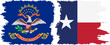 © gladder - Texas and North Dakota states grunge brush flags connection, vector