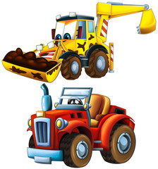 Wall Mural - cartoon scene with heavy duty car truck transportation vehicle for construction site isolated illustration for children