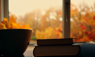 Poster - A cozy autumn evening with a book 4K Video