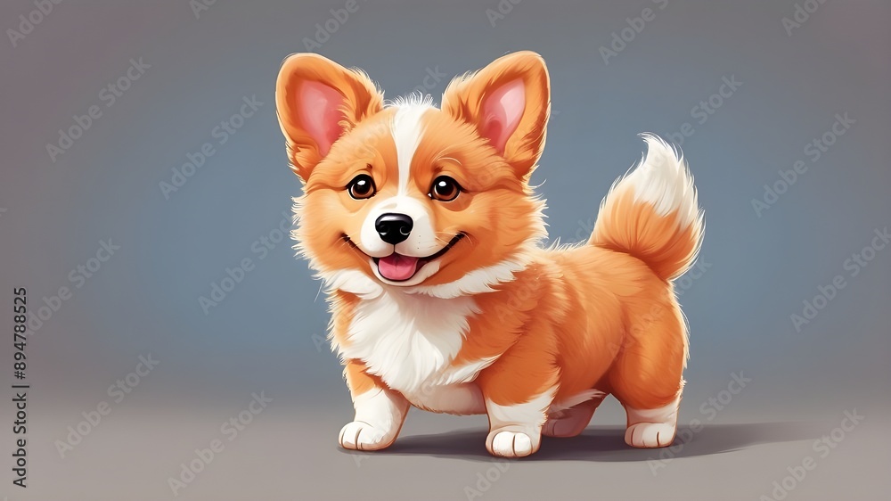 Easy to Draw, hilarious, charming, fluffy cartoon of an orange corgi ...