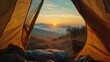 © Anastasiia K. - view from the tent of the mountain landscape during sunset or sunrise