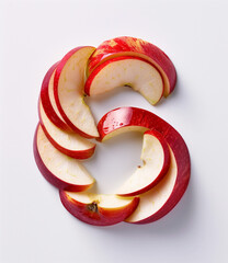 Numbers made of apple slices