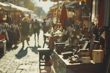 Vintage items at flea market.