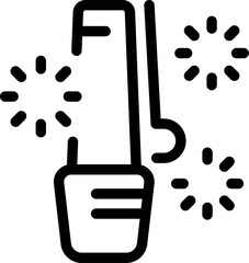 Poster - Black outline icon of a walkie talkie sending and receiving signals