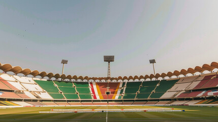 Wall Mural - Indian flag-themed stadium with vibrant seating arrangements.