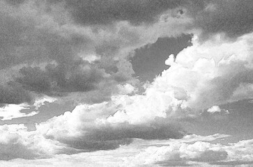 Poster - Stormy sky and clouds. Hand drawn pencil sketch illustration