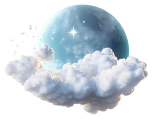 Wall Mural - png dreamy celestial cloudscape illustration
