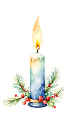 Wall Mural - Beautiful advent candle with copy space