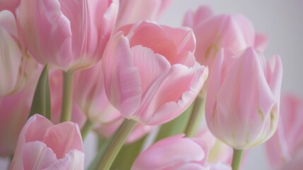 Poster - Close up of pink tulips arrangement