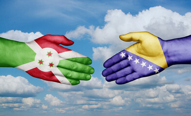 Burundi and Bosnia and Herzegovina country handshaking consensus concept international co-operation illustration