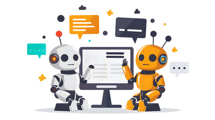 Fototapete - Ai Chatbots working and chatting in computer