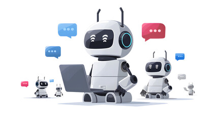 Fototapete - Ai Chatbots working and chatting in computer