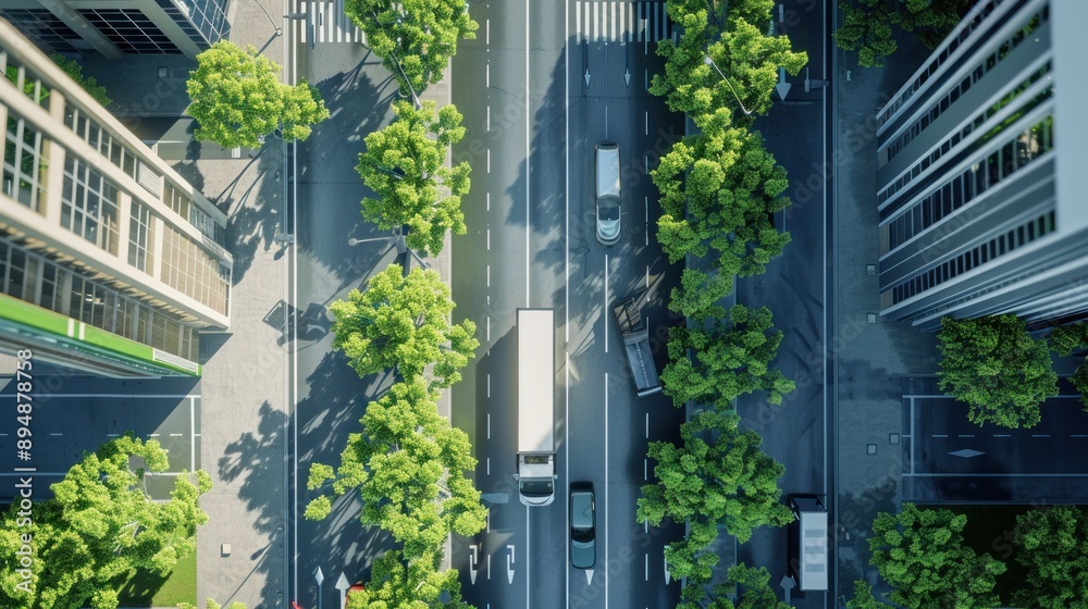 Generate a photo realistic image of urban green logistics systems ...