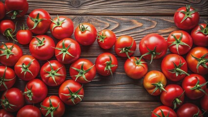 Top view of fresh tomatoes in natural lighting, perfect for tasty ketchup sauce ads , tomatoes, top view, natural lighting