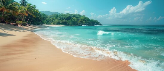 Wall Mural - Tranquil Tropical Beach with Palm Trees