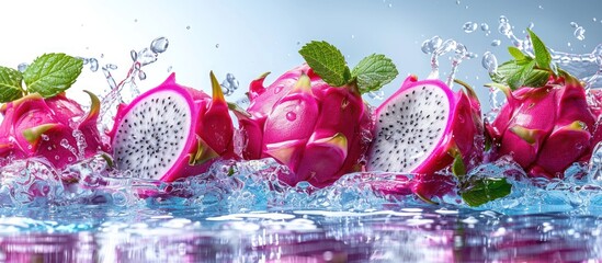 Wall Mural - Dragon Fruit Splash - A Refreshing Delight