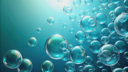 Abstract render of bubbles in aqua blue background, , abstract, underwater, bubbles, aqua blue, vibrant, digital art