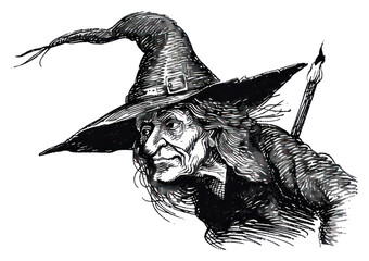 Sticker - PNG  Eerie witch illustration, detailed