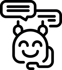 Poster - Simple icon of a chatbot having a conversation and expressing happiness
